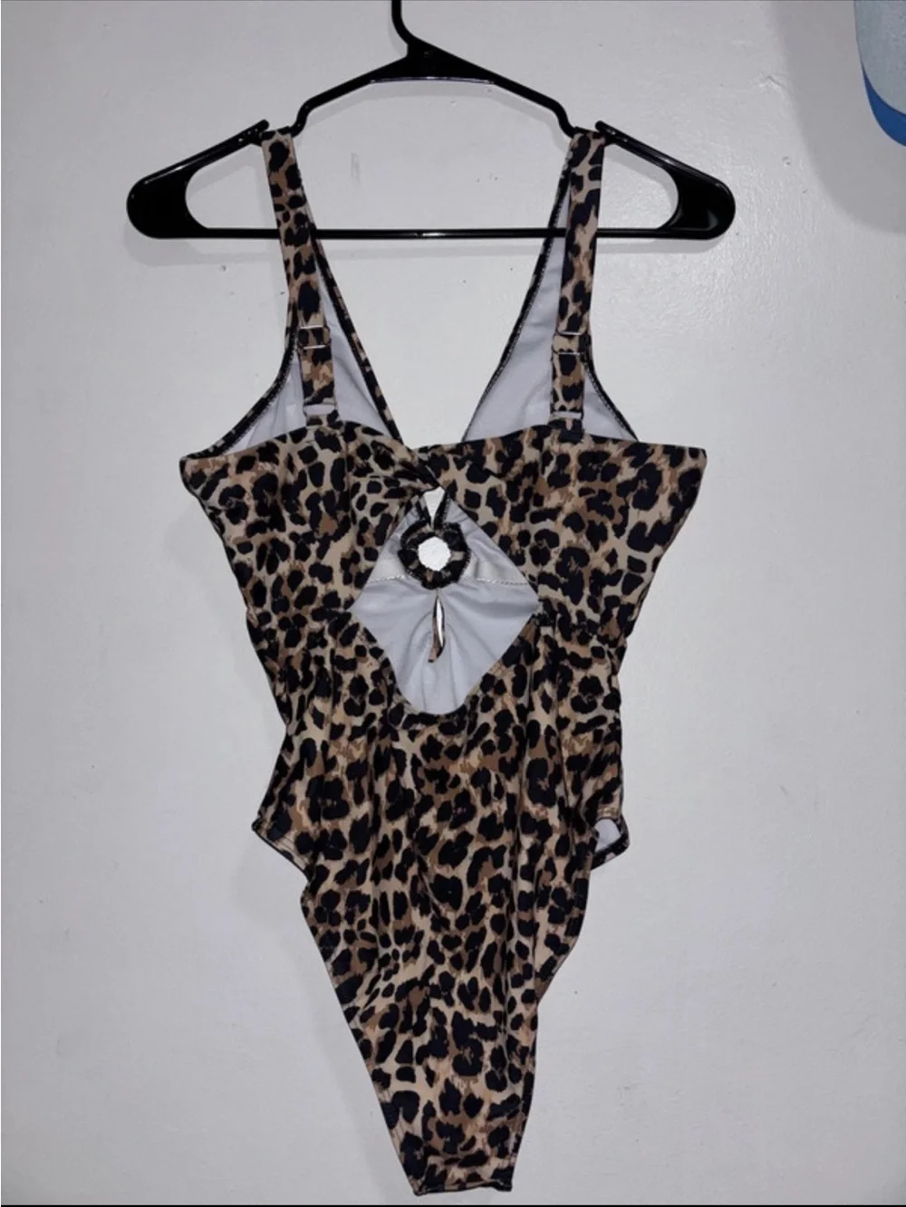 Leopard Print Womens One-Piece Swimsuit - Brown/Black